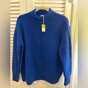 Ann Mashburn, Mignon Ski Sweater, Bright Blue Cashmere, NWT, size M